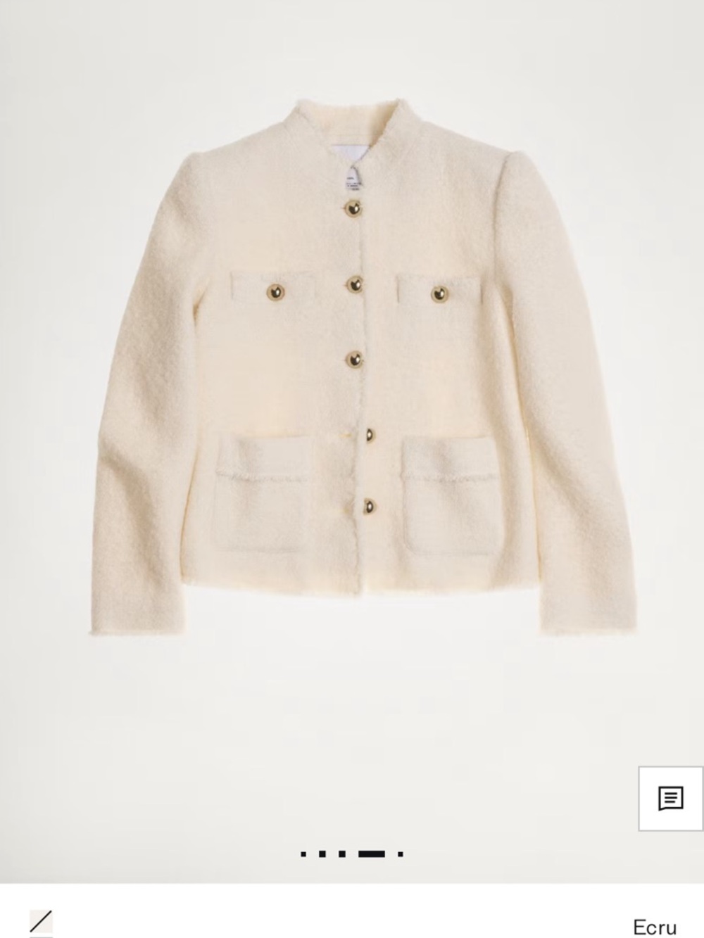 Mango Cream Tweed Button-Front Jacket - Picture 7 of 11